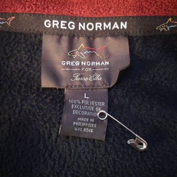 Greg Norman for Tasso Ella Men's Size Large Black & Red Full Zip Fleece Vest - Picture 3 of 10